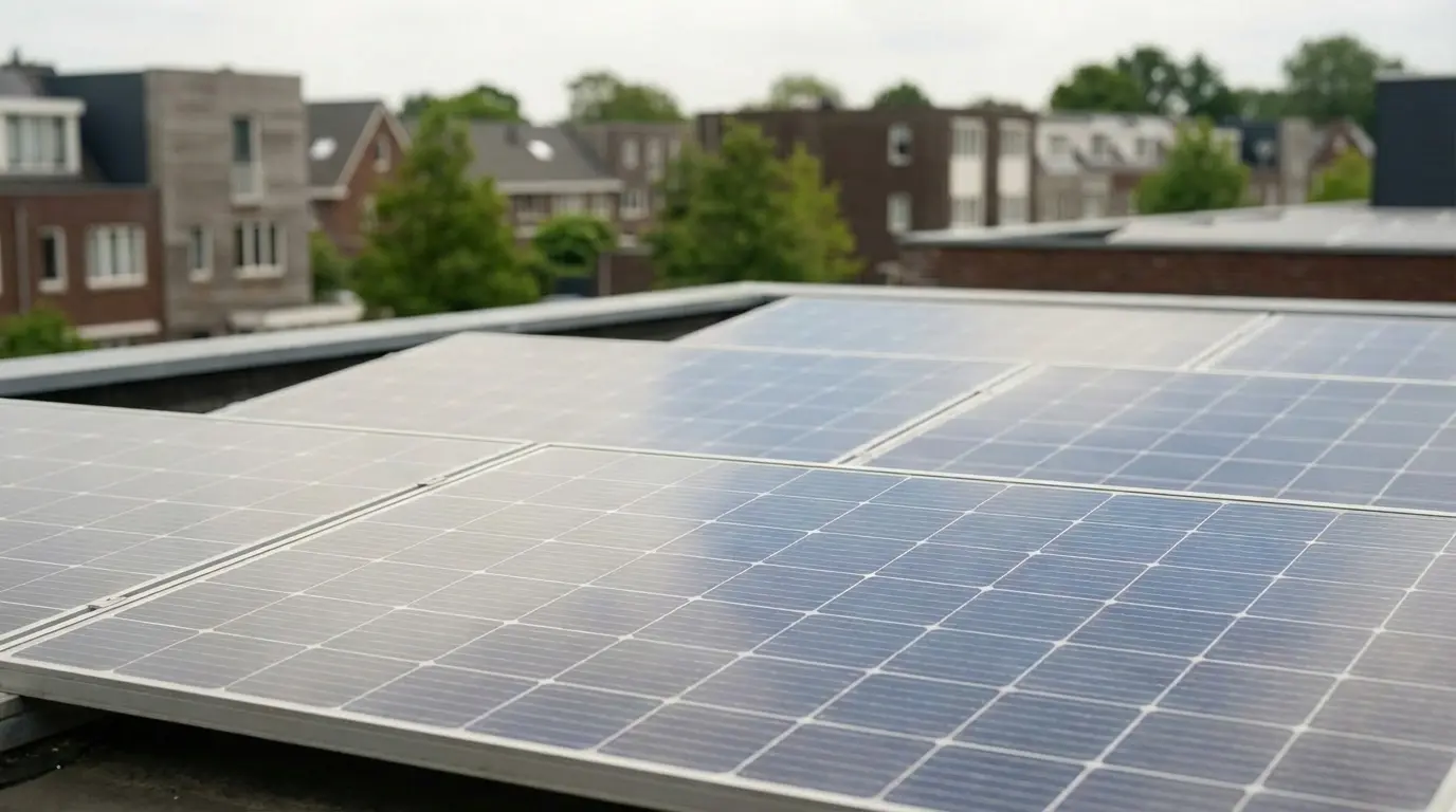 Gereinigde zonnepanelen na behandeling door Struijs